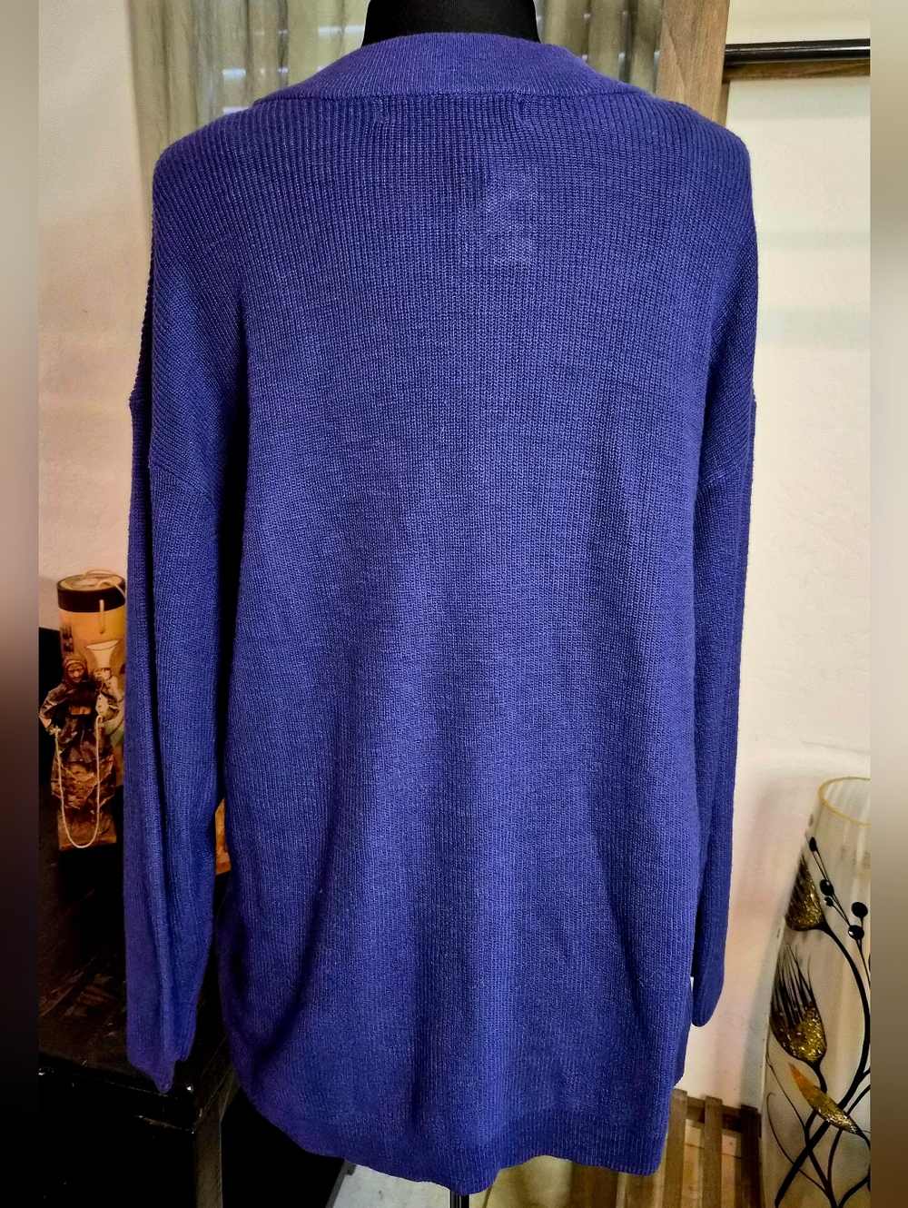 Free People Oversized Relaxed Crewneck Sweater in Navy Blue #0126 - Picture 4 of 9